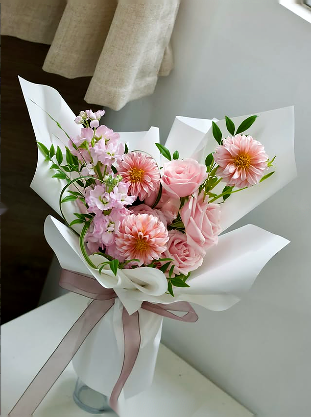 Peach Please Bouquet chi tiết 1-2 - hoa tinh yeu hong dao nu tinh Flocaa